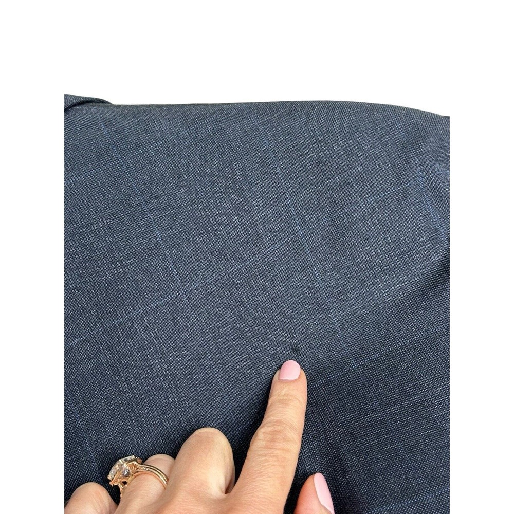 Lauren Ralph Lauren Men's 46R Navy Blue Plaid 100% Wool 2 Button Blazer Jacket - Picture 5 of 11